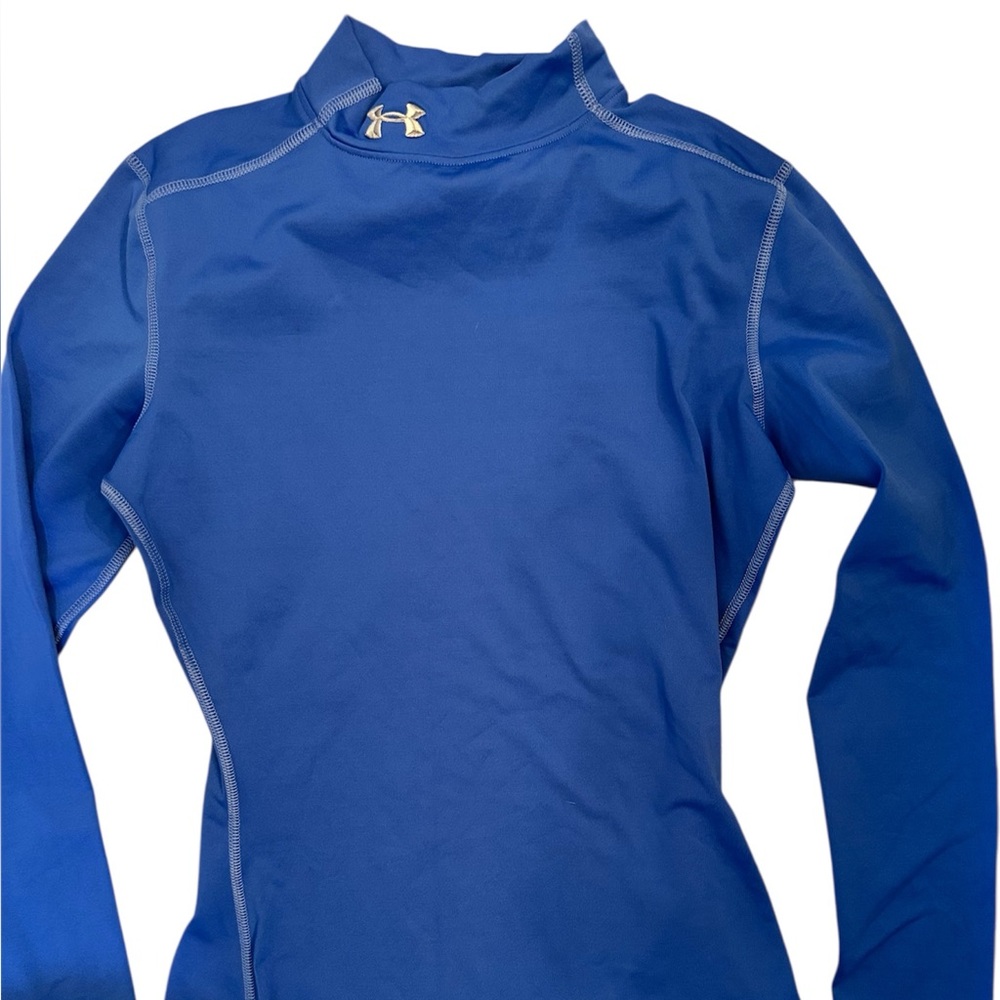 Under Armour Blue Fitted Hoodie Sweatshirt cold gear like new